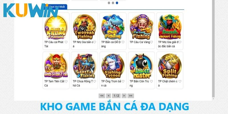 Kho game bắn cá đa dạng tại KUWIN