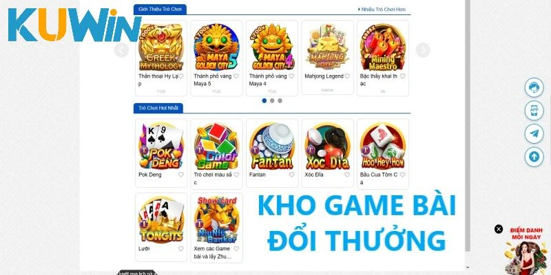 Kho game bài hấp dẫn tại KUWIN