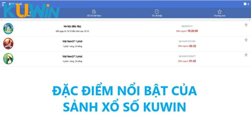 Đặc điểm nổi bật của sảnh xổ số tại KUWIN